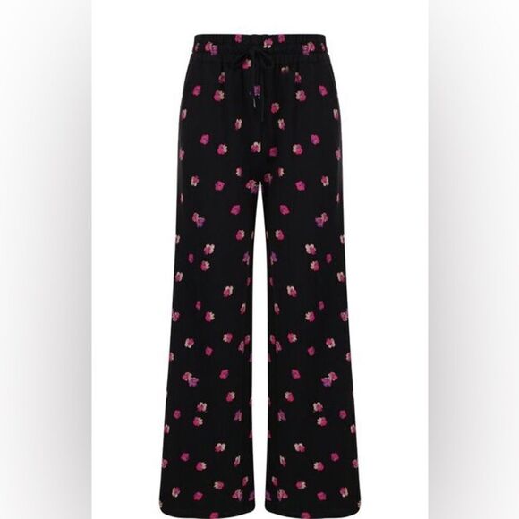 Rebecca Taylor Floriana Floral Wide Leg Sweatpants Small - Picture 3 of 11